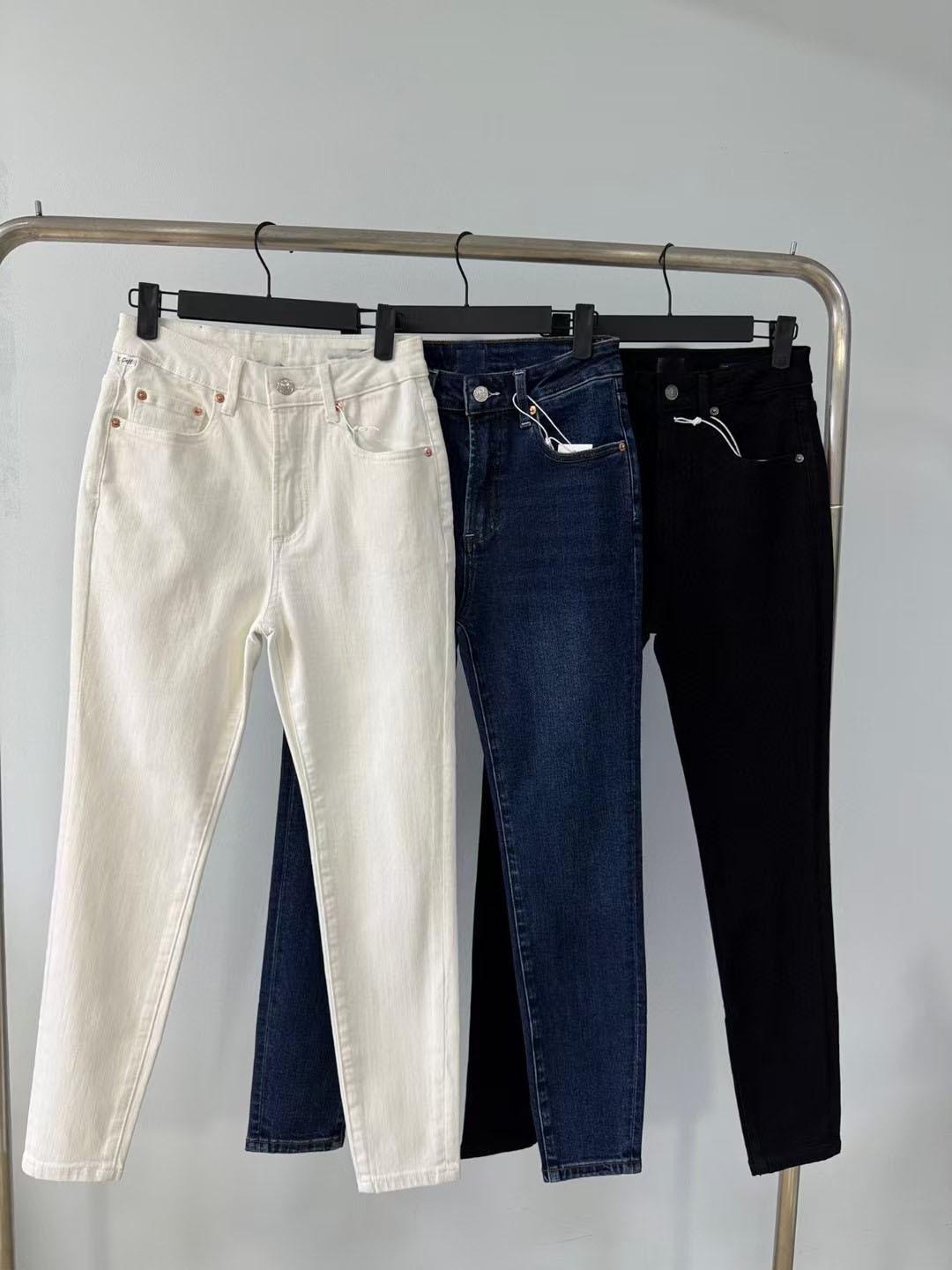 European Women s High-Waist Slim Fit Cropped Jeans, 2025 Collection Elastic 9/10 Pants 28 чёрный