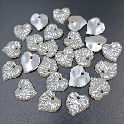 Home Party Supplies Jewelry ABS Pearl Beads Handmade Crafts Clothing Accessories Leaf Shaped White For DIY 20pcs Loose Beads Hair Jewelry