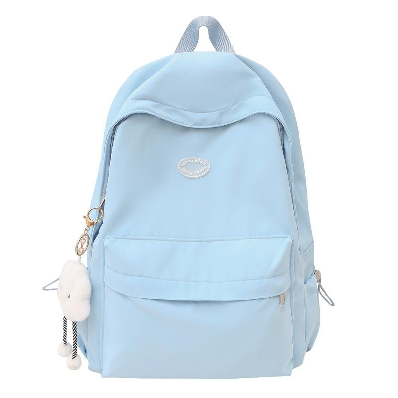 Schoolbagins Solid Color Casual Versatile Junior High School Student Large Capacity Backpack 1011 New Korean Edition College Style Backpack