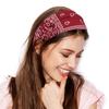 Cashew Flower Print Headbands for Women Girls African Boho Cotton Hairband Stretch Knotted Turban Headwrap Hair Accessories