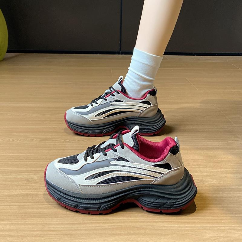 New Small Height Shoes Spring and Autumn Leisure Sports Small White Shoes Thick Soled Women's Casual Shoes