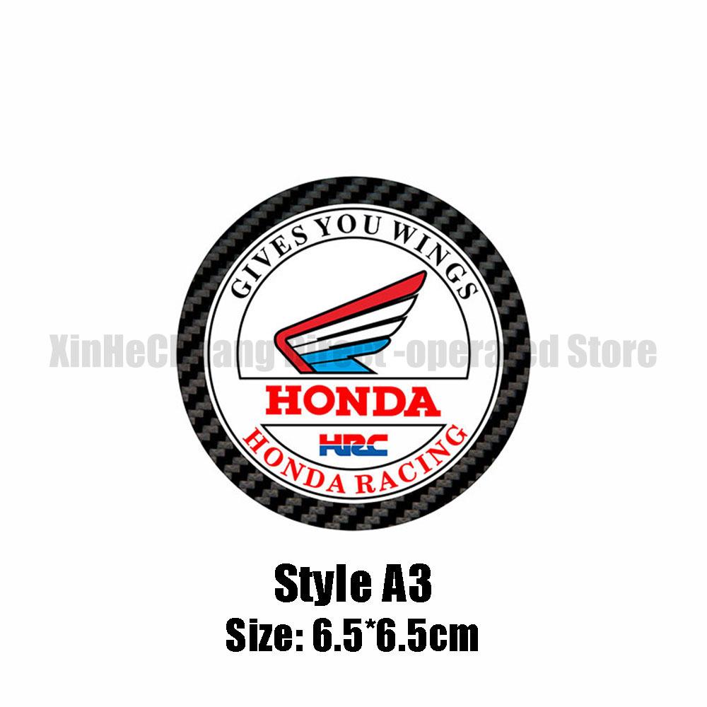 

HONDA Motorcycle Decoration Crystal Stickers 3D Stereo Round Personality Carbon Fiber Decals for Honda Racing Fuel Tank Stickers