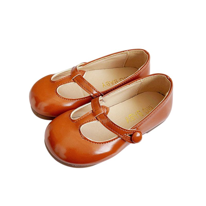 

Дитяче шкіряне взуття Ретро однотонне дитяче взуття на м якій підошві 24