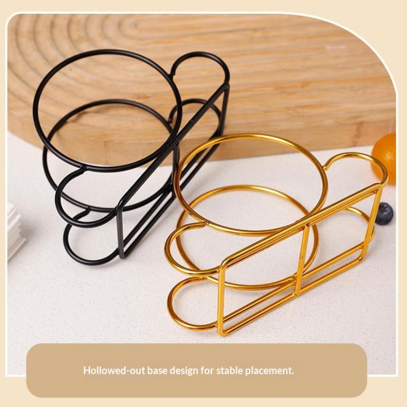 1Pcs Elegant Iron For Heart-Shaped/Round Napkin Holder Stylish Kitchen Dining Tabletop Accessory Ideal For Home And Restaurant