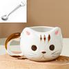 430ml Cartoon Cat Ceramic Mug With Spoon Creative Cute Coffee Milk Tea Breakfast Cup Drinkware Novelty Gifts