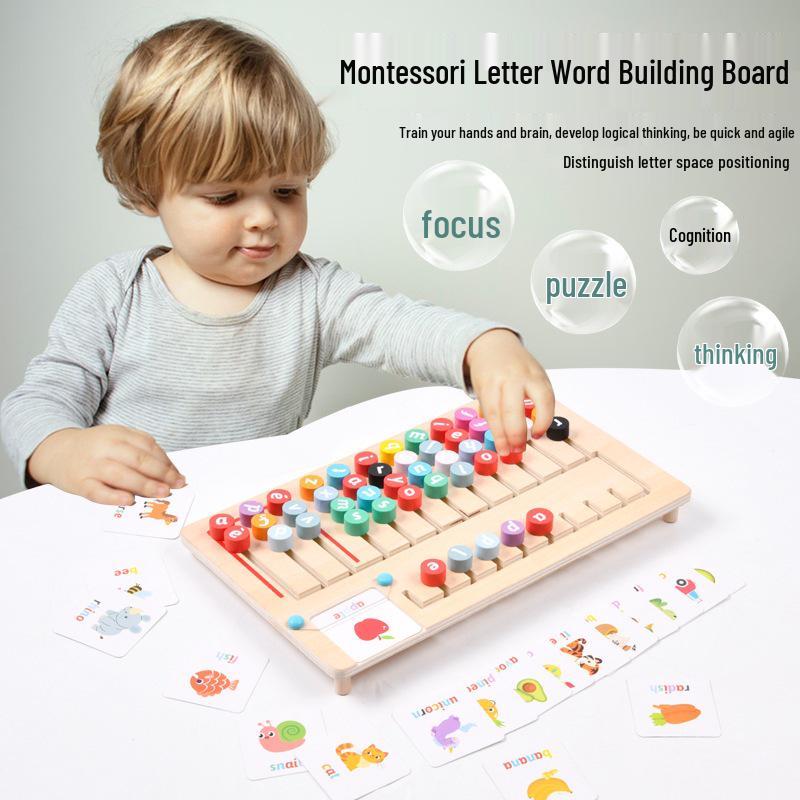 Cross-Border Montessori Children s Spelling Board: English Word Matching Educational Toy. Zhejiang Yunhe