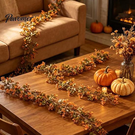 Artificial Plants for Wedding Party Fall Eucalyptus Garland, Autumn Money Leaf Vine, Faux Greenery Fake Flowers Home Decoration Thanksgiving Harvest,
