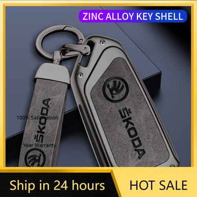 Car Sticker 2026 Hot High Quality Leather Car Key Case Cover For Skoda Superb A7 Kodiaq Octavia A8 2021 Leather Shell Fob Holder