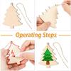 20Pcs Christmas Wooden Baubles Round Wood Slices Wood Disc Hanging Ornaments Baubles for DIY Crafts Christmas Tree Decoration