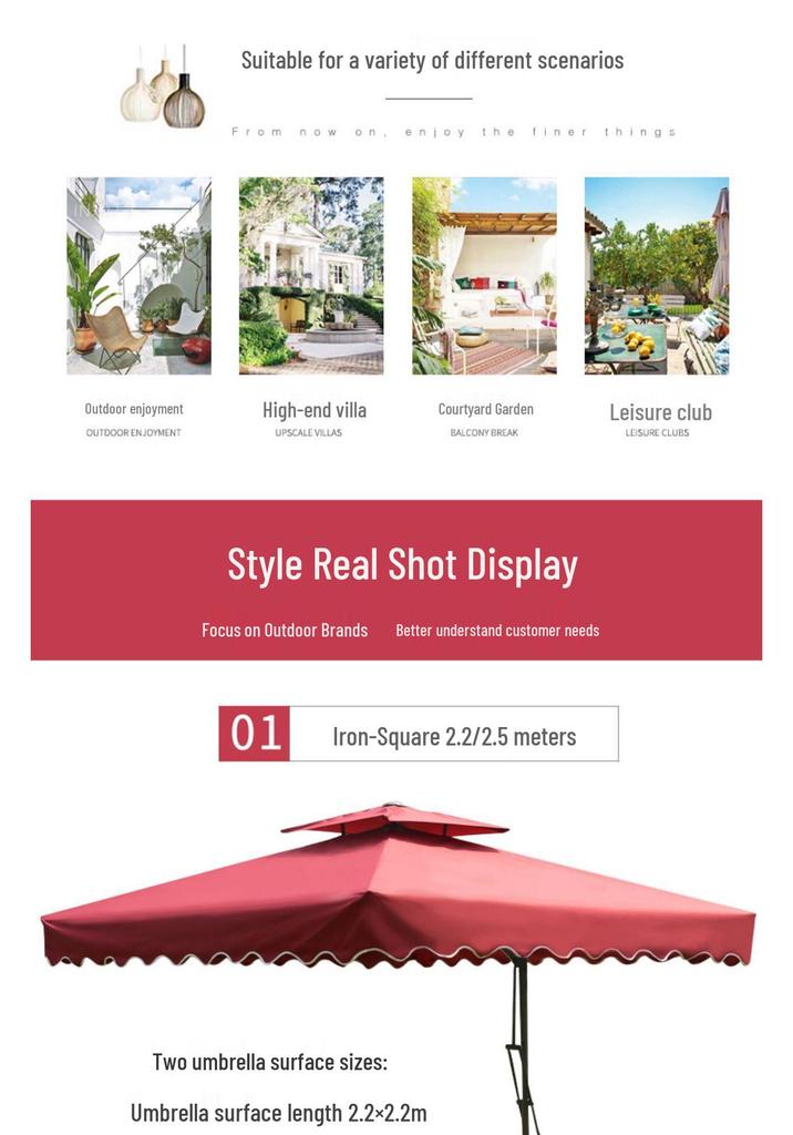 Waterproof Sunshade Umbrella for Balcony, Advertising, Roman Style, Security Booth, Stall, and Courtyard