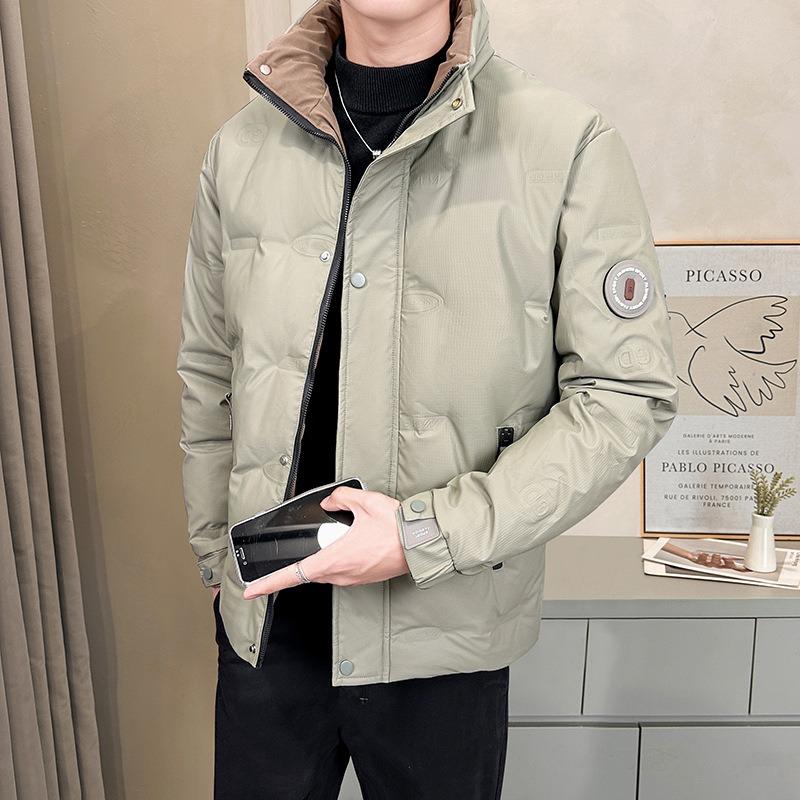 Winter men's stand-up collar down jacket trendy brand casual loose versatile warm white duck down