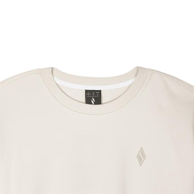 Skechers Sports Lifestyle Series Loose Fit Soft Comfortable Sweatshirt Men Sweatshirt White-Sand L124M034-00F1