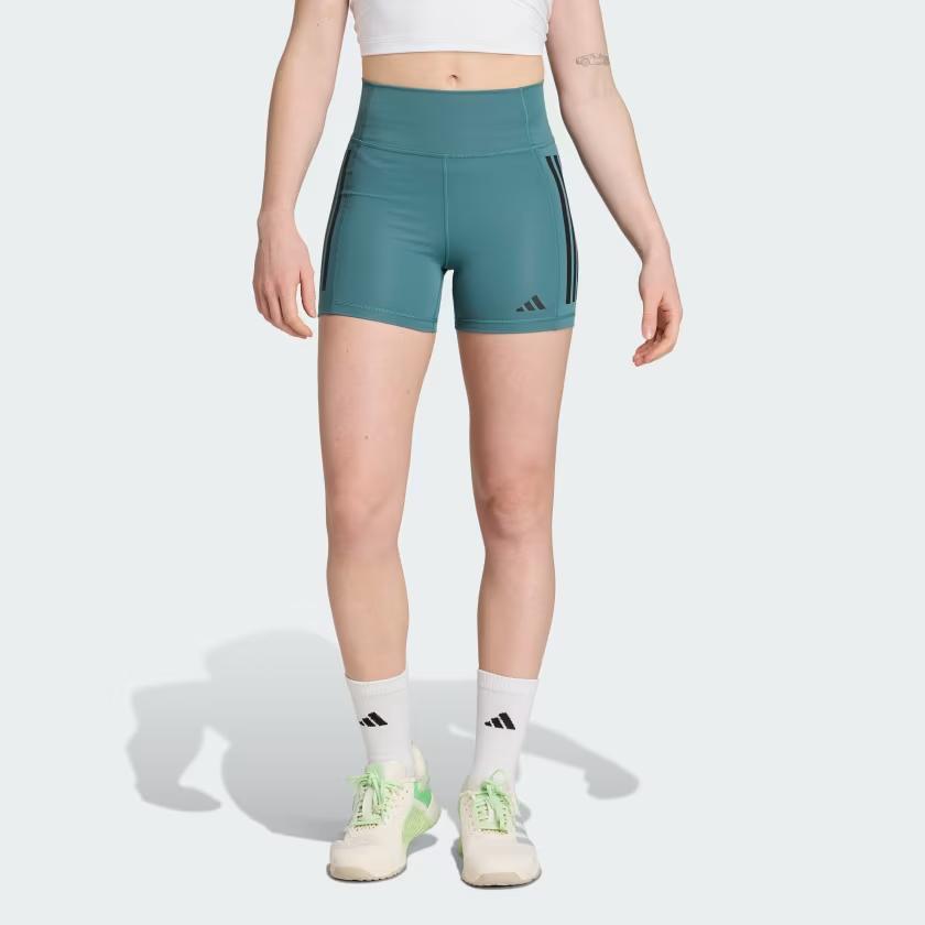 Adidas Optime 3-Stripes Climacool Brand Logo High-Waisted Moisture-Wicking Sports Shorts Women shorts JX2817