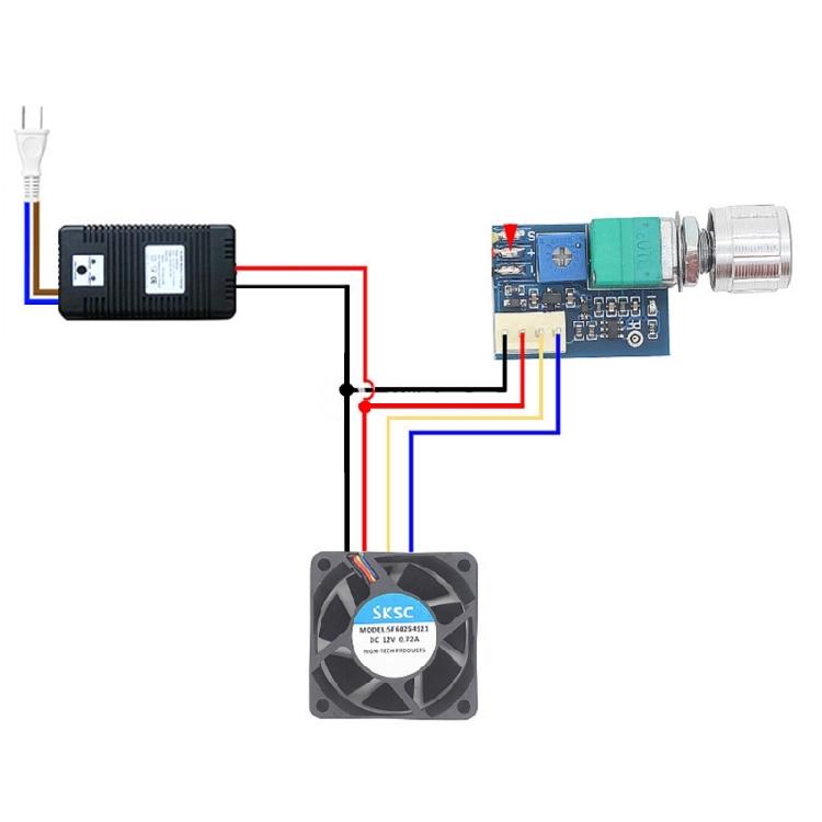12V Manual 4-Wire PWM Fan Speed Motor Controller Board Knob Switch Electrical Equipment Governor Module Power Supply