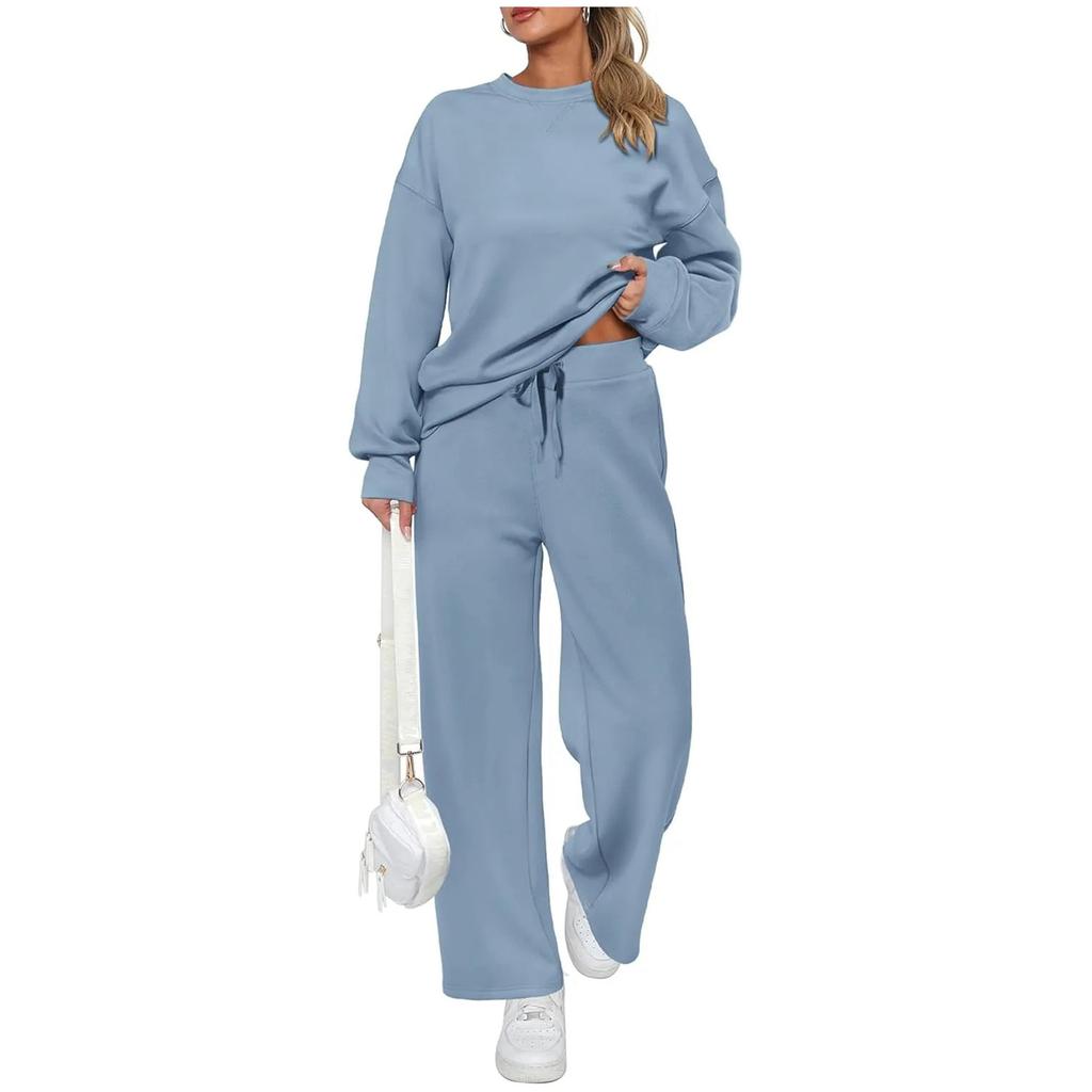Women's 2 Piece Solid Color Casual Sportswear Long Pants Set