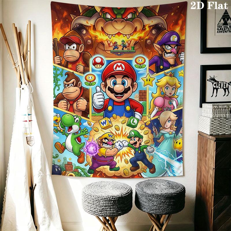 Race Mario Kart Wall Hanging Printed Fabric Blanket Decorative Tapestries for Bedroom Living Room Home Decor
