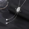 High-Quality Black Rose Necklace: Elegant Long Sweater Chain for Women