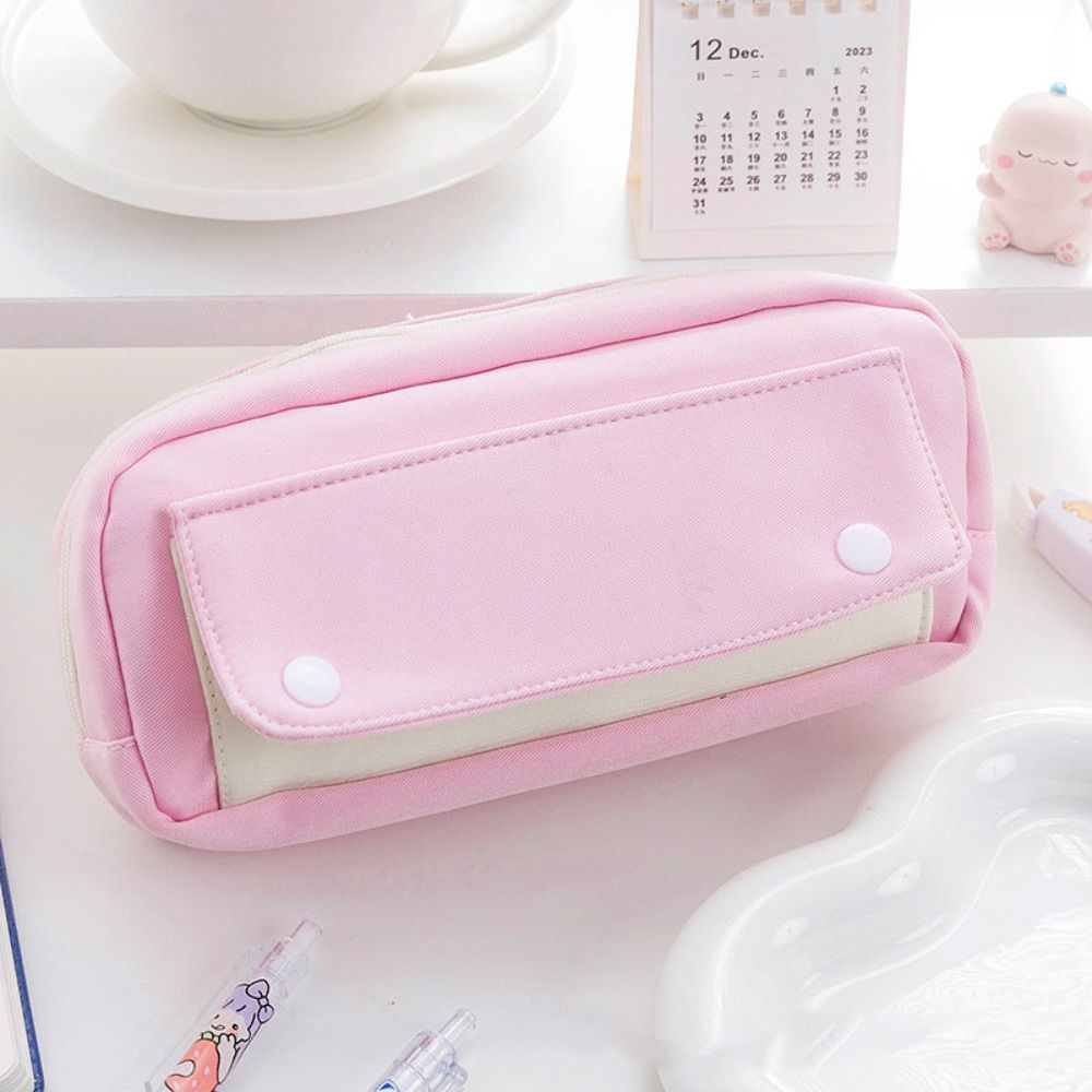 INS Simple Pencil Pouch Flip Style Gel Pen Organizer Kawaii Student Pencil Case  Gift