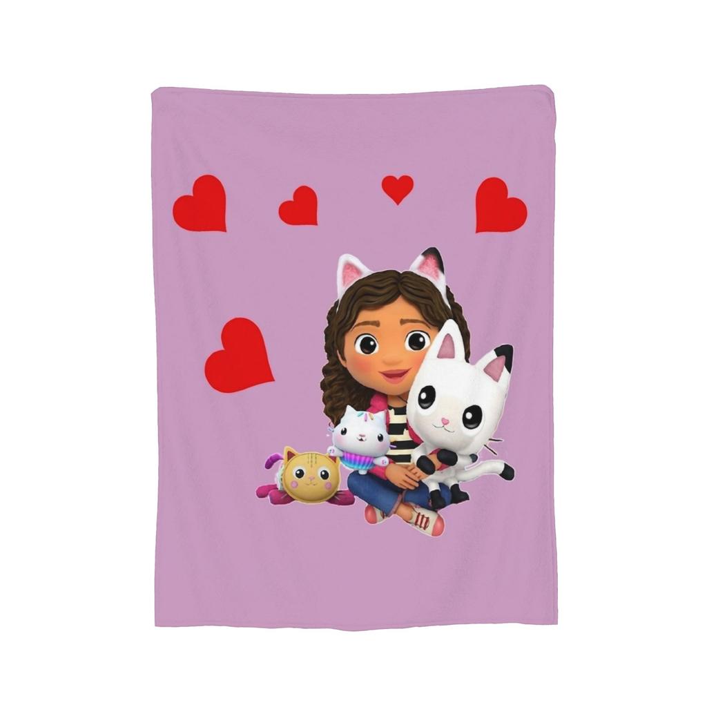 Cartoon Cute Gabby Dollhouse Blanket Velvet Printed  Multi-function Lightweight Throw Blankets for Bedding Car Quilt