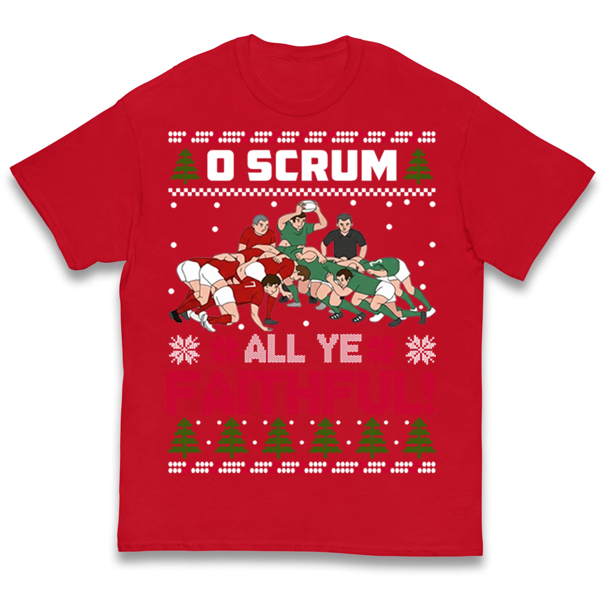 

O Scrum All Ye Faithfull Rugby Christmas Kids T Shirt 150