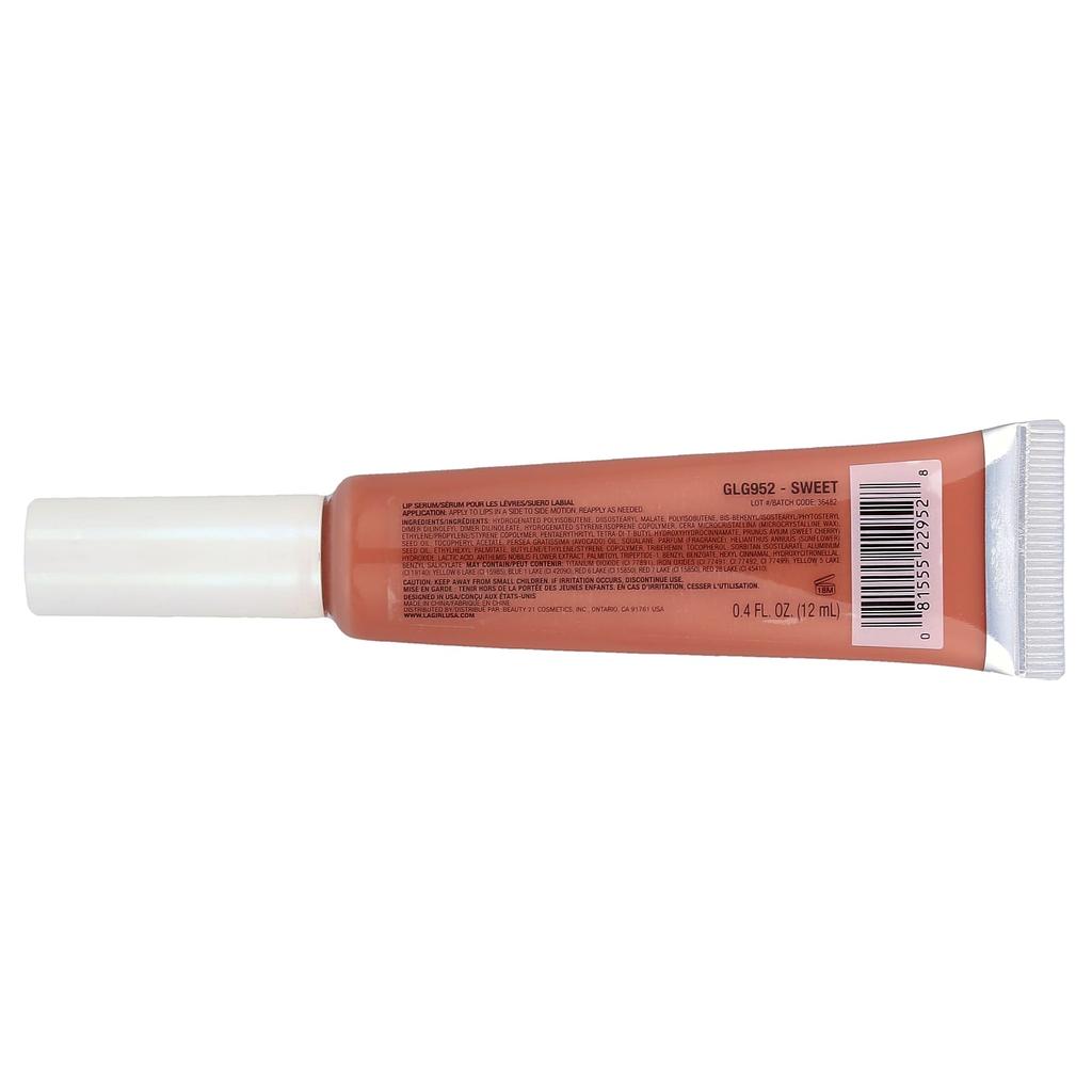 L.A. Girl, Glazed Lippie, Lip Serum, GLG952 Sweet, 12ml (0.4 fl oz)