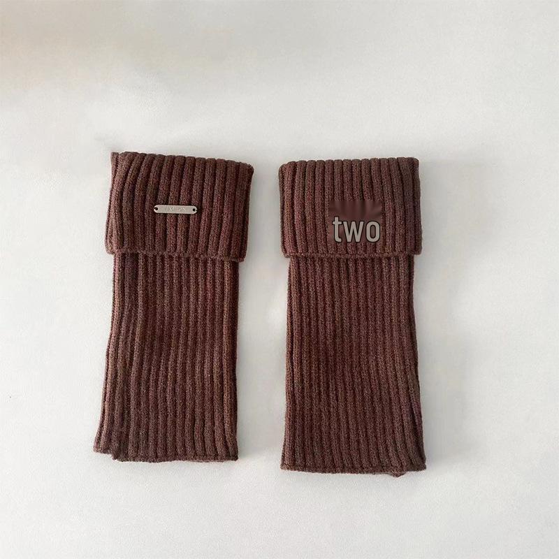 Y2K Harajuku Stil Einfarbige Gestrickte Beinwärmer: Warme lange Socken & Überschuhe für Herbst/Winter