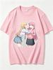 2026 New Unisex Crew Neck Casual Short Sleeve Cross Anime Print of Marin Kitagawa and Hitori Gotoh Pinching Cheeks TShirt