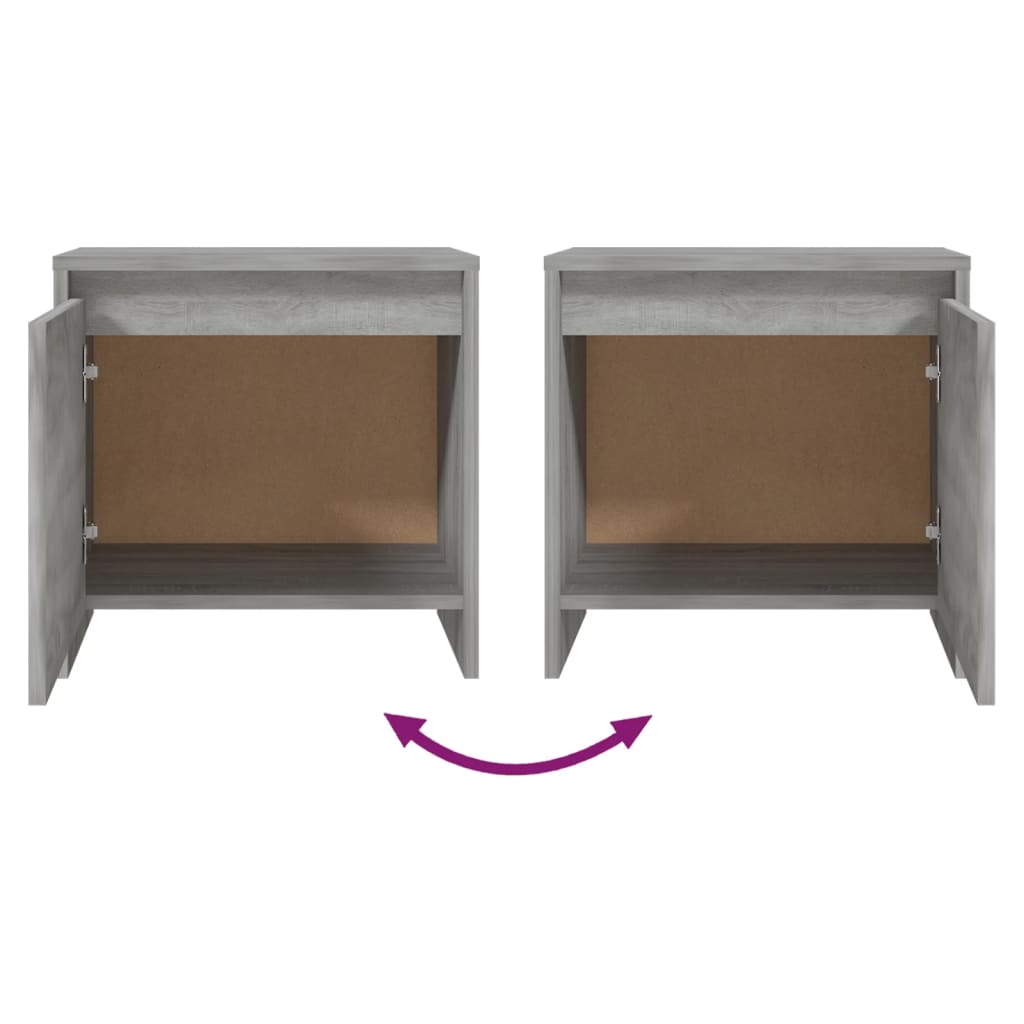Nightstands 2 pcs Grey Sonoma 45 x 34 x 44.5 cm Particleboard