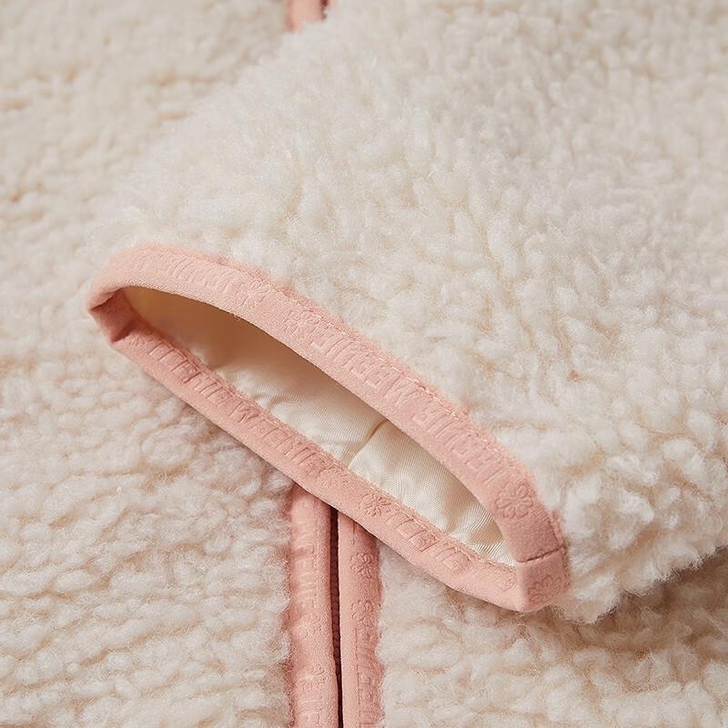 Teenie Weenie Women's Floral Corduroy Patchwork Faux Lamb Wool Sweatshirt