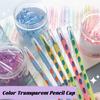 35PCS/Box Solid Color Pencil Cap Transparent Pen Tip Protector Cute Pencil Protective Case  Students