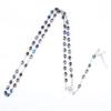 Rosary Necklace Jesus Christ Cross Statement Pendants Necklaces Acrylic Beads Long Chain Colar Religious Party Christian Zircon
