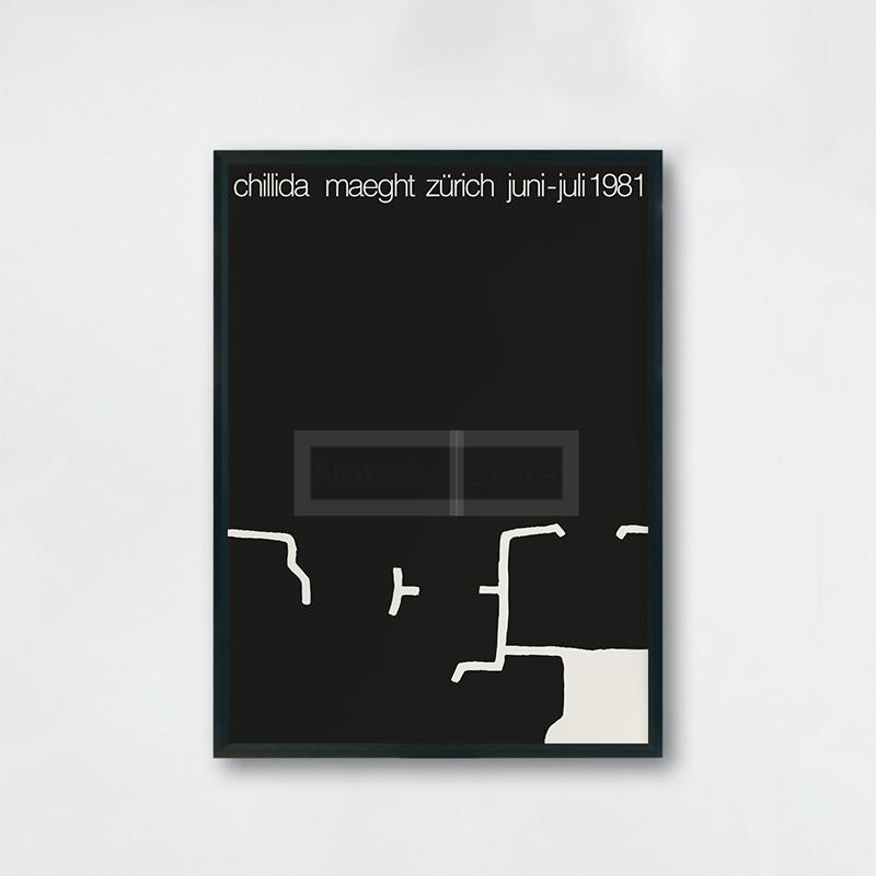 

Galerie Maeght Chillida Exhibition Posters Minimalist Wall Art Abstract Painting Prints Canvas Pictures Home Room Modern Decor 21x30cm No Framed