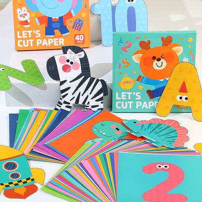 Bastelspielzeug für Kinder Cartoon Tier Origami Papierschneidebuch Kinder Papierschneidepuzzle Frühes Lernen Lernspielzeug Geschenke