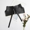 Women Dress Belt Fashion Chic Pu Leather Pleated Skirt Peplum Cincher Belt Wide Waistband Skirt Belt Leather Cummerbunds