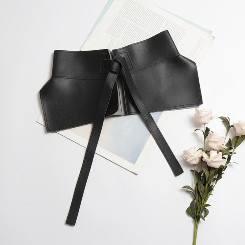 Women Dress Belt Fashion Chic Pu Leather Pleated Skirt Peplum Cincher Belt Wide Waistband Skirt Belt Leather Cummerbunds