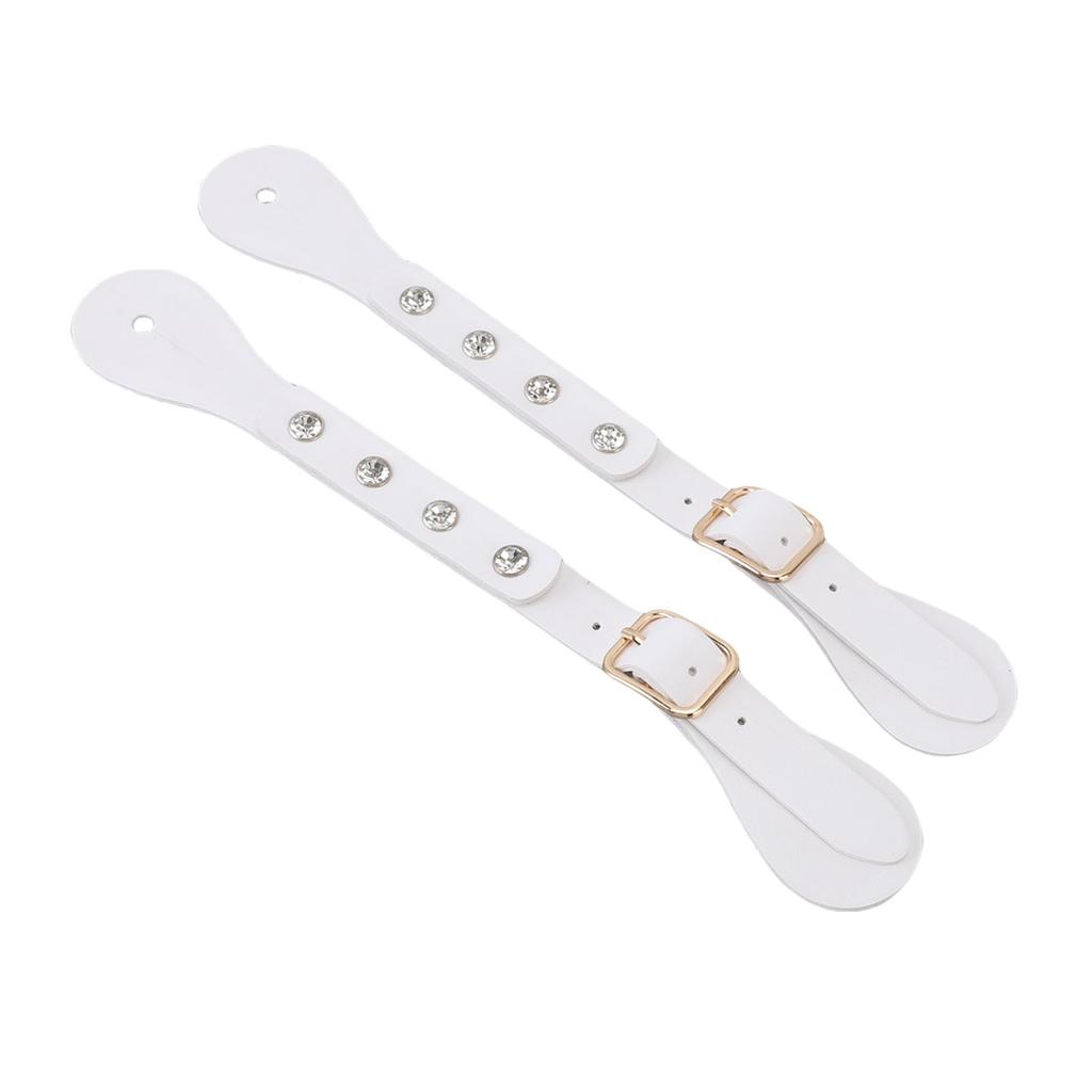 1 Pair Spur Straps Rhinestone Decorated Synthetic Lther Vintage Spur Boot Straps for Boots Equipment
