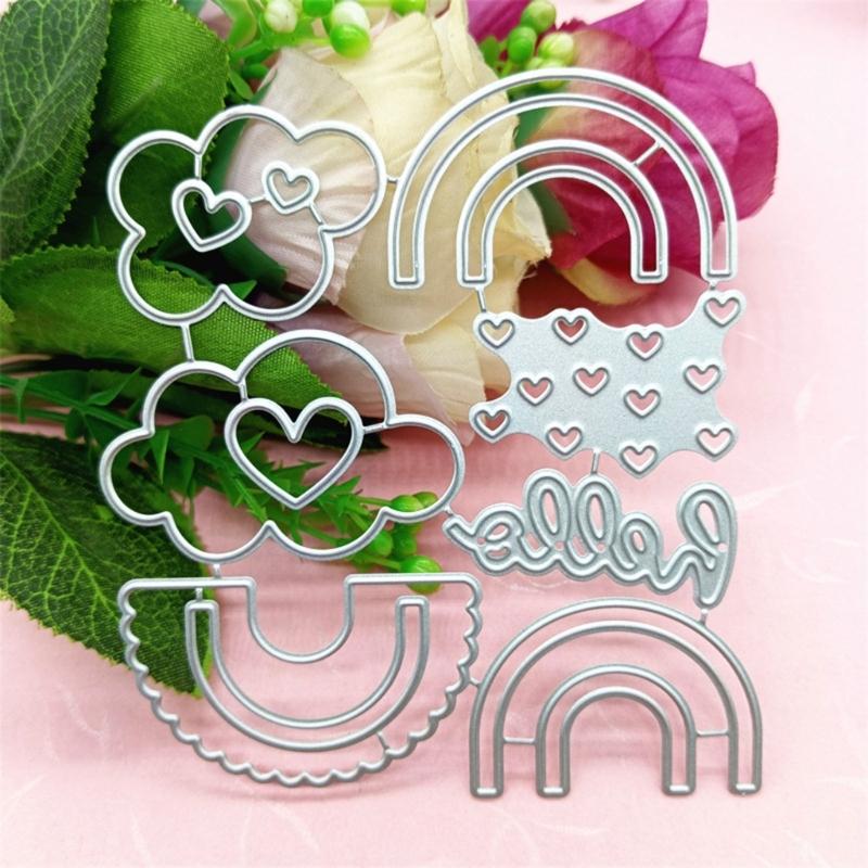 Loves Heart Rainbows Metal Cutting Dies for DIY Scrapbook Cutting Die Paper Cards Embossed Decorative Art Crafts