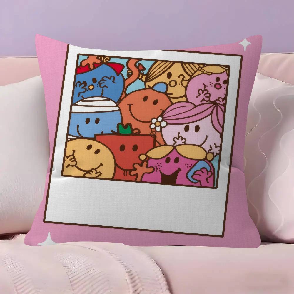 MrMen And LLittle MMiss Cushion  Cushion Cover Pillowcase Upholstery Sofa Throw Pillow Home Decor Pillowcas