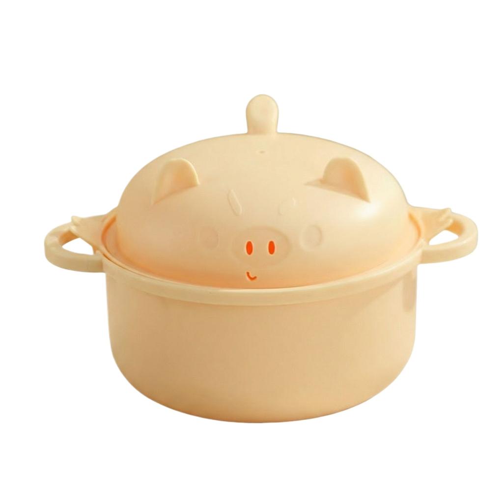 Microwaveable Cartoon Instant Noodle Bowl, Large Plastic Ramen Bowl For Students, Cute Children's Tableware Set, Six-Piece Strainer Set