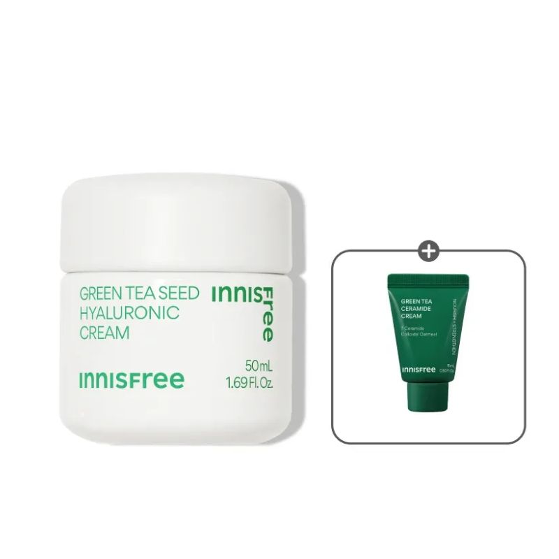 Innisfree Green Tea Hyaluronic Acid Hydrating Cream Soothing Non-Sticky Moisture Cream 50ml