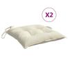 Chair Cushions 2 Pcs Cream White 40x40x7 Cm Oxford Fabric