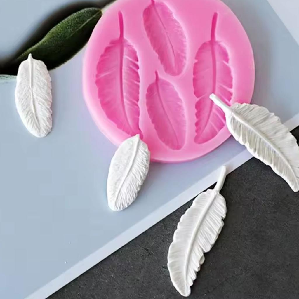 1pc-Bird Feather Silicone Mold DIY Cupcake Topper Fondant Cake Decorating Tools Chocolate Gumpaste Moulds Candy Clay Resin Molds