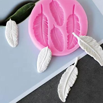 1pc-Bird Feather Silicone Mold DIY Cupcake Topper Fondant Cake Decorating Tools Chocolate Gumpaste Moulds Candy Clay Resin Molds