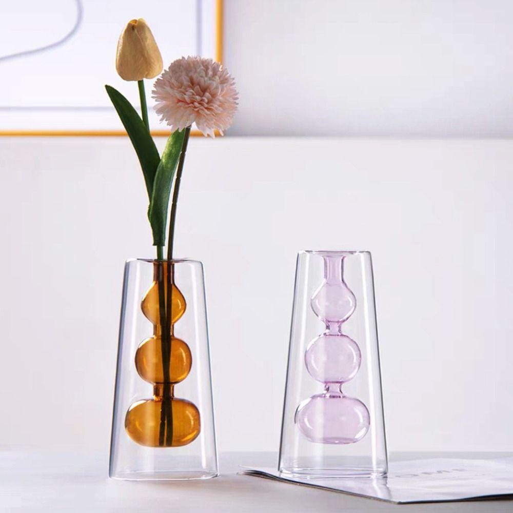Creative Double-layer Flower Vase Nordic Style Aromatherapy Diffuser Bottle Home Decorations