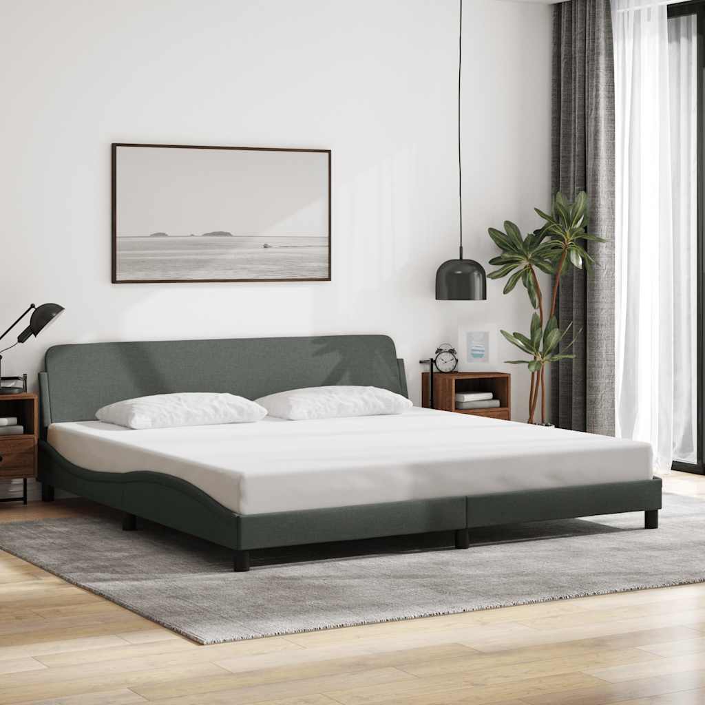 Dover Bed Frame Dark Grey 193 x 203 cm Fabric