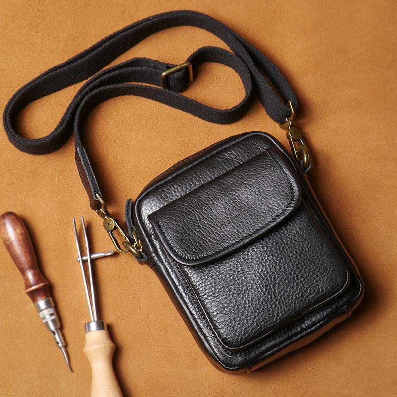 

Original Japanese Style Men s Casual First Layer Cowhide Small Bag Black