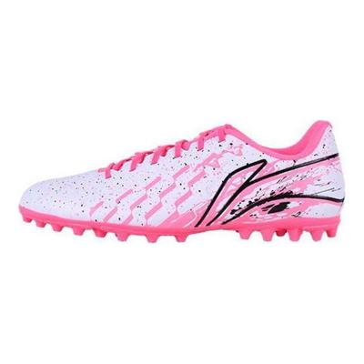 Li Ning Kunstgras MG (Rubberen korte noppen) Schokabsorberend Antislip Slijtvast Voetbalschoenen Heren Voetbalschoenen Roze YSFU005-17