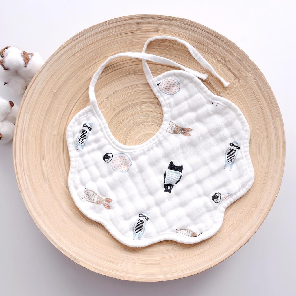 6 Layer Muslin Cotton Baby Bibs With Ties Newborn Soft Absorbent Drool Bibs For Infants Saliva Towel Burp Cloth