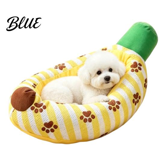 Kitten Snuggle Bed Banana Cat Bed Cozy with Raised Edge Decorative Pet for Home Breathable Mesh Cover Funny Indoor Cats Small Dogs Stress Relief