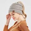 Mehrfarbige Wintermützen Damen Zopf Messy Bun Beanie Neue Beanie-Mütze für Mädchen